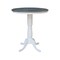 International Concepts Round 36 in Rd Extend Dining Table, 2 X-Back Bar Ht Stools, White/Heather Gray, 36 W, 48 L, 41.3 in H K05-36RXT-6B-S6133-2 - alternate 3